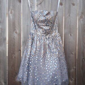 Zum Zum x vintage mini dress bustier metallic women's 0 strapless cocktail tulle